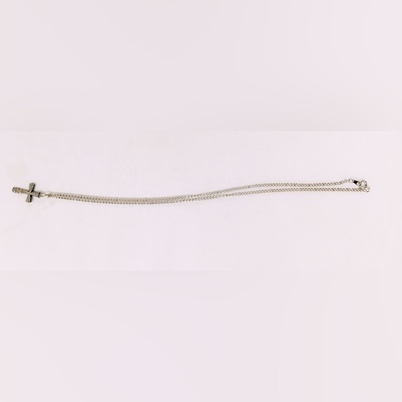 Vintage Silver Floral Autom Cross Necklace - Picture 2 of 9